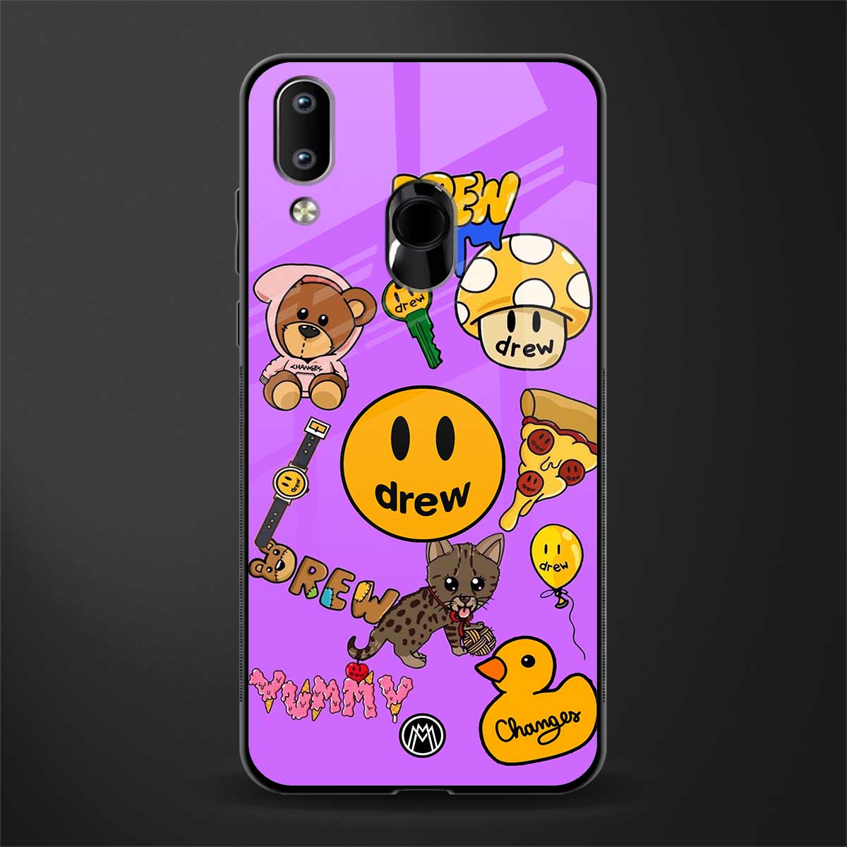 justin bieber glass case for vivo y95 image