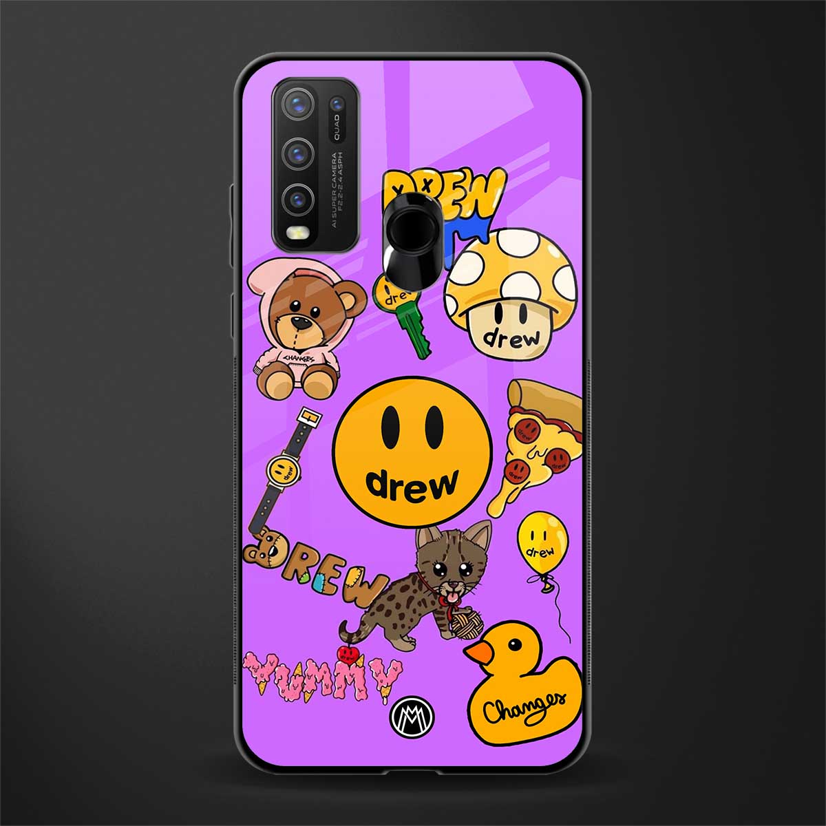 justin bieber glass case for vivo y30 image