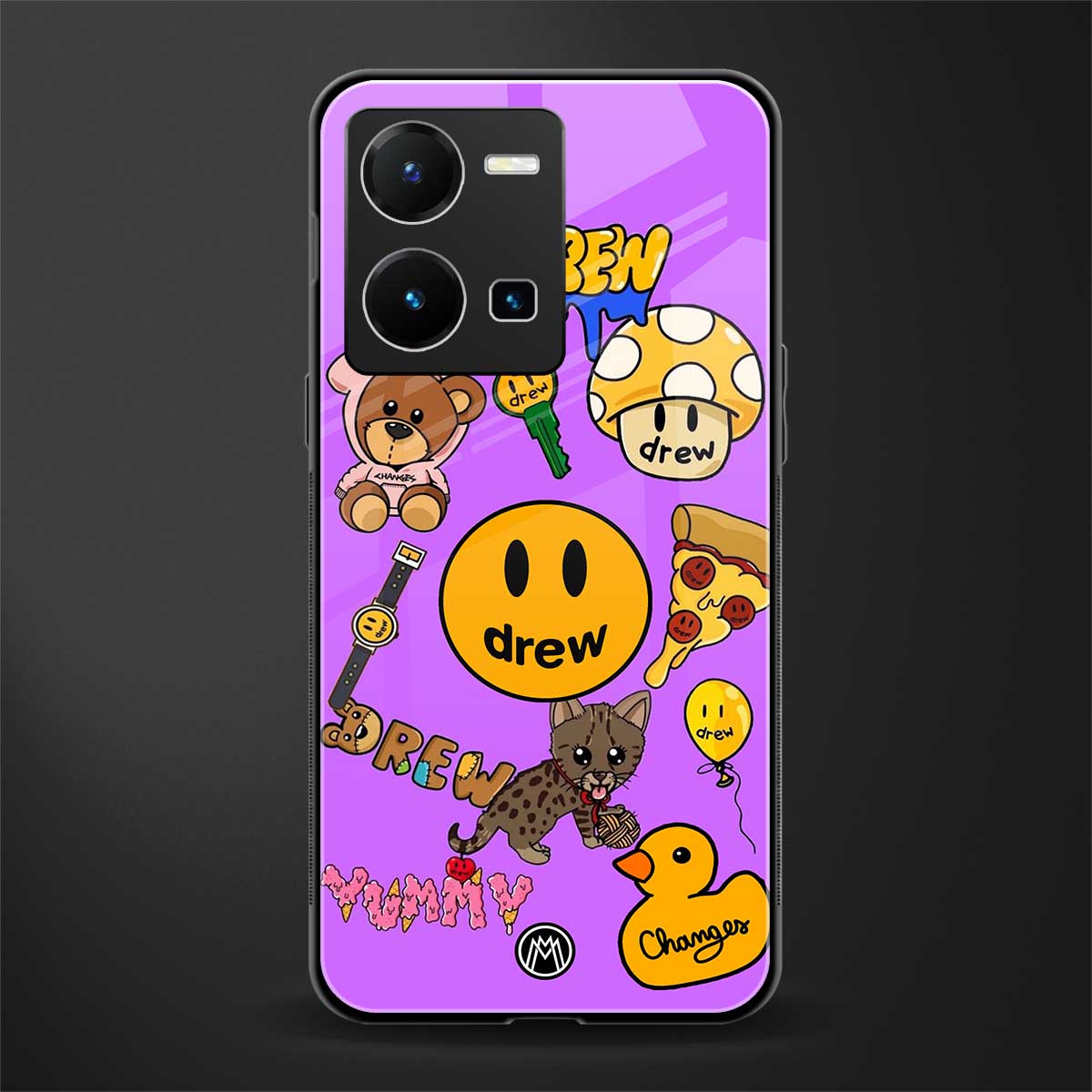 justin bieber back phone cover | glass case for vivo y35 4g