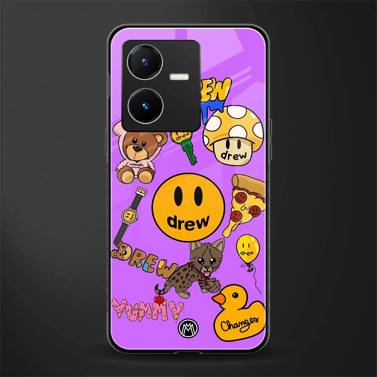 justin bieber back phone cover | glass case for vivo y22