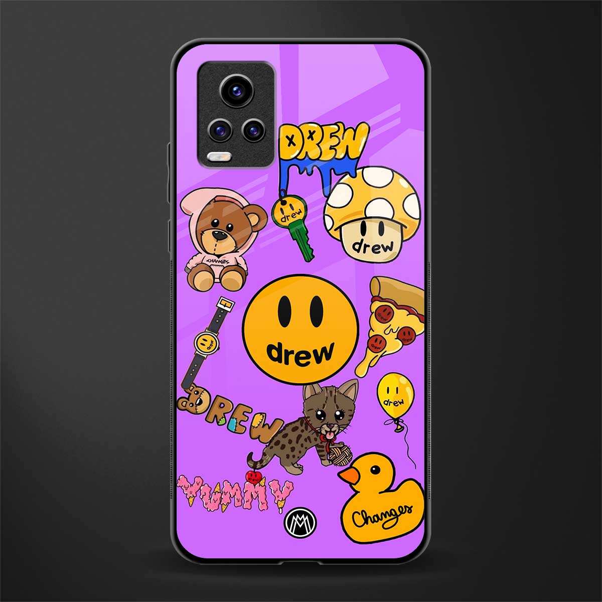 justin bieber back phone cover | glass case for vivo v21e 4g