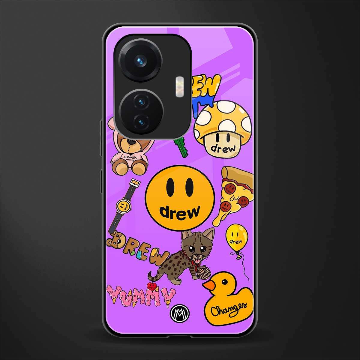 justin bieber back phone cover | glass case for vivo t1 44w 4g