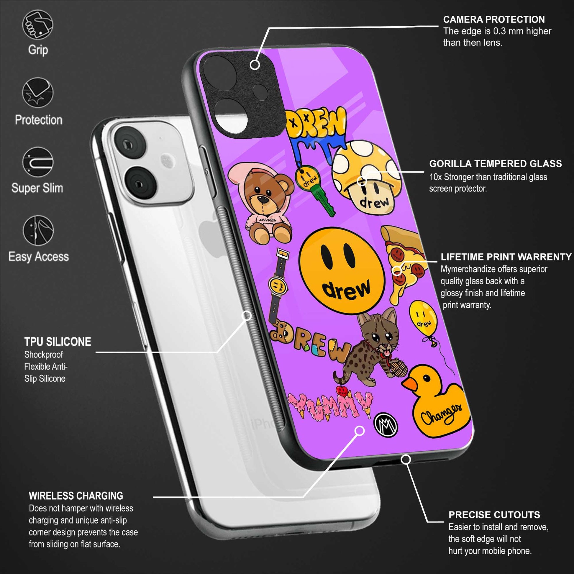 justin bieber back phone cover | glass case for vivo y22