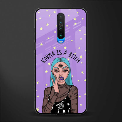 karma is a bitch glass case for poco x2 image