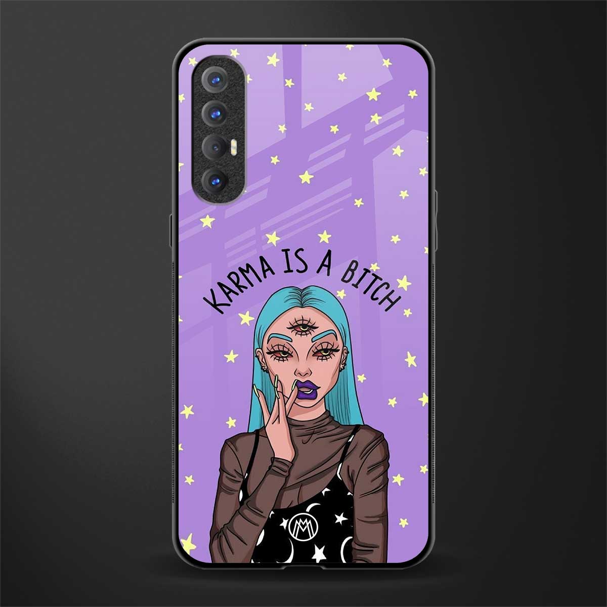 karma is a bitch glass case for oppo reno 3 pro image