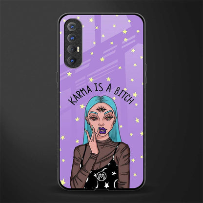 karma is a bitch glass case for oppo reno 3 pro image