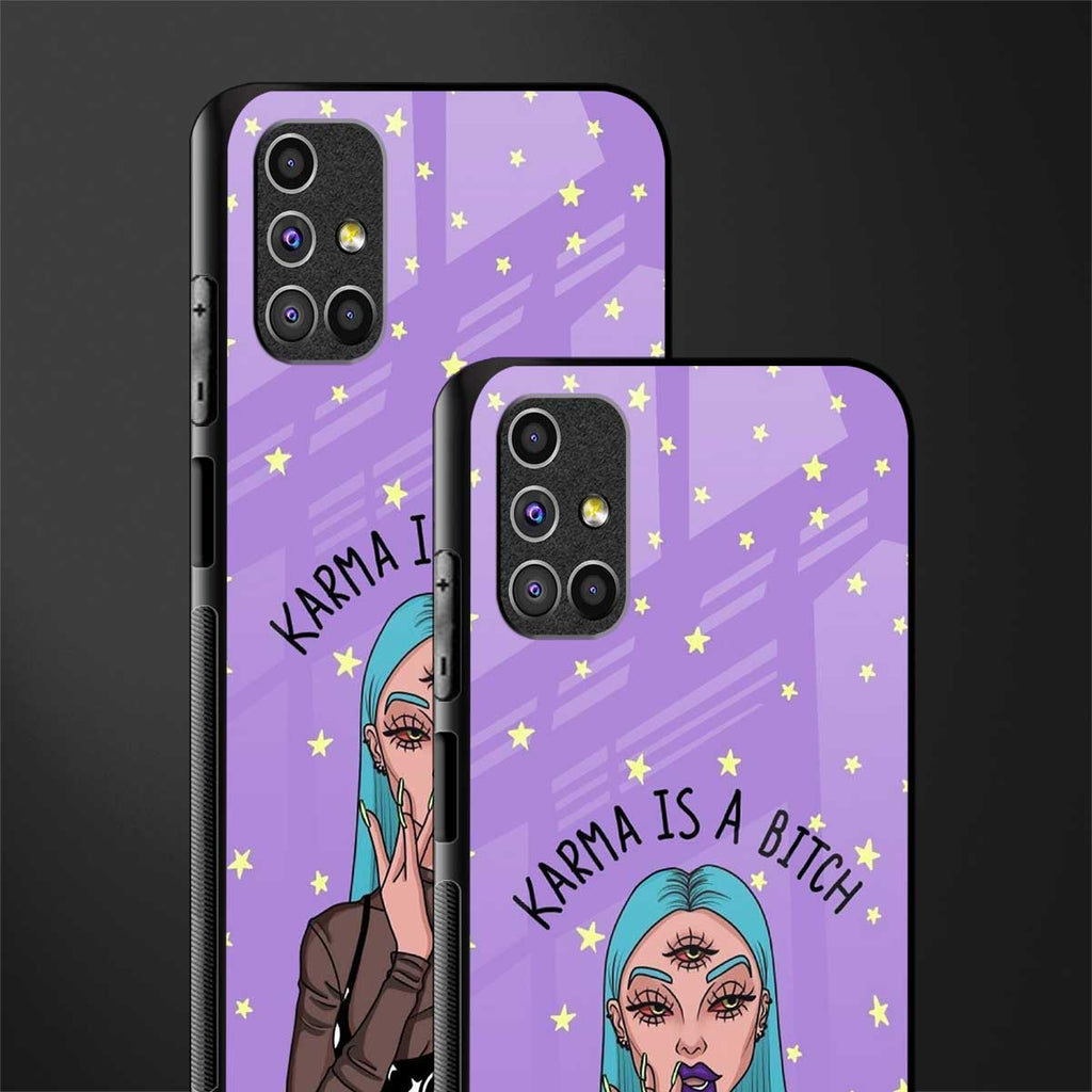 karma is a bitch glass case for samsung galaxy m51 image-2