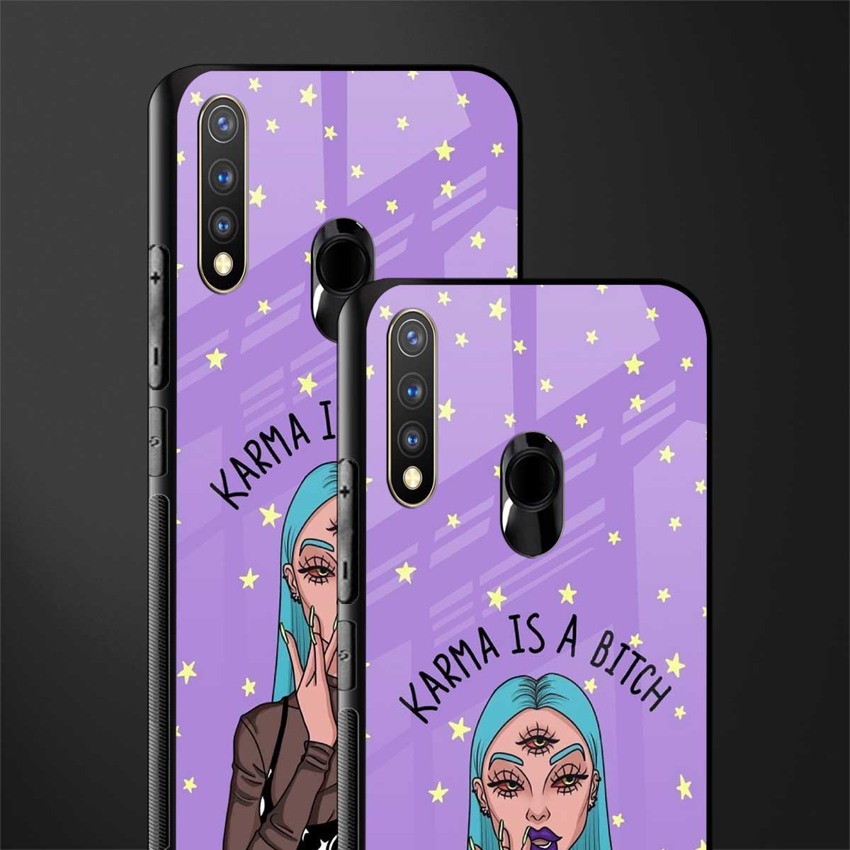 karma is a bitch glass case for vivo y19 image-2