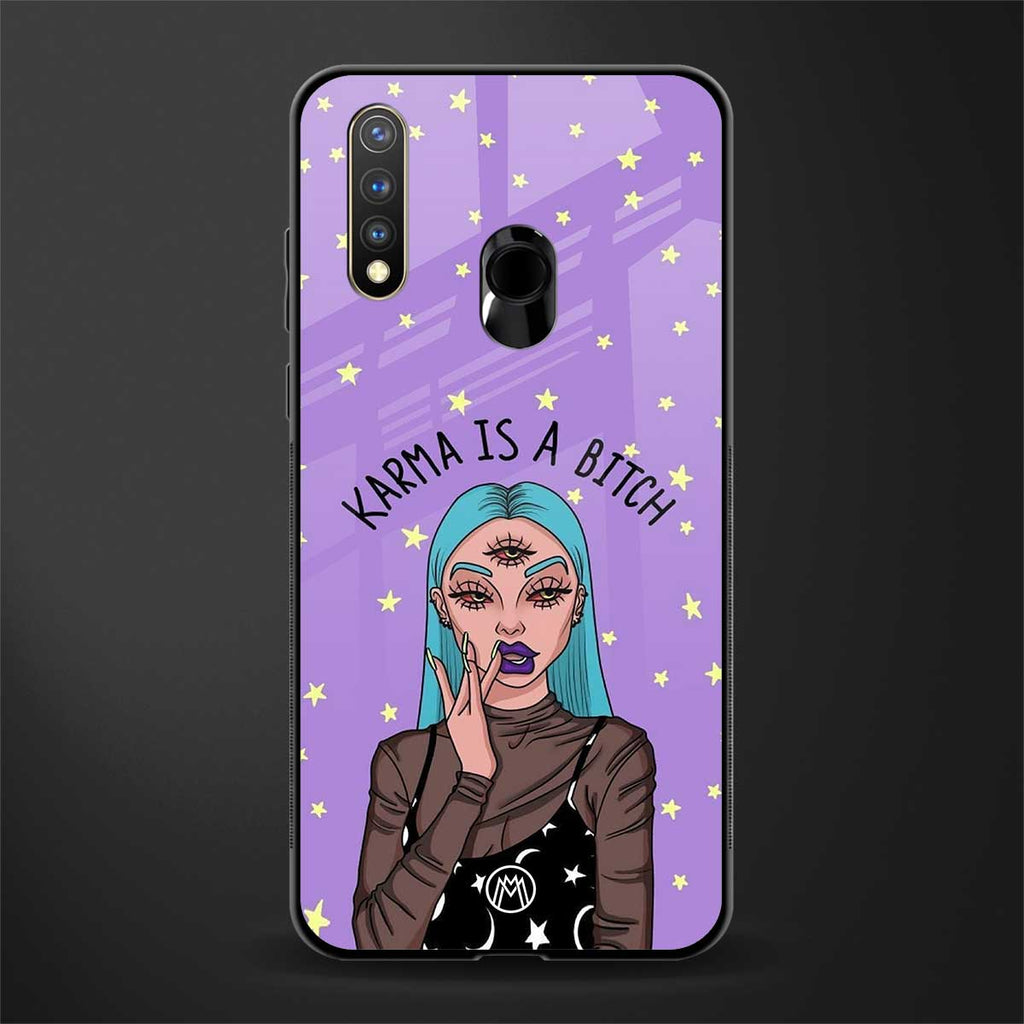 karma is a bitch glass case for vivo u20 image