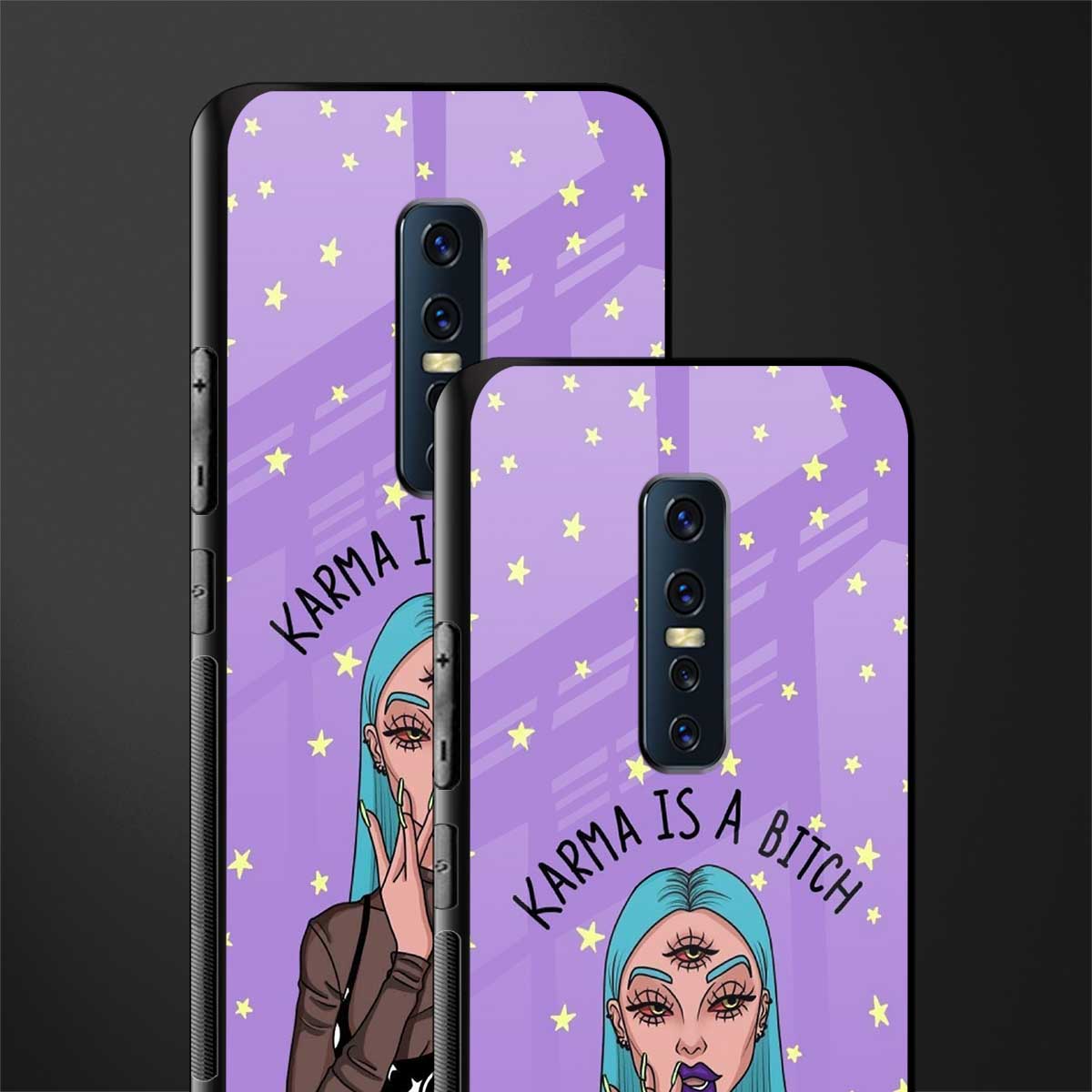 karma is a bitch glass case for vivo v17 pro image-2