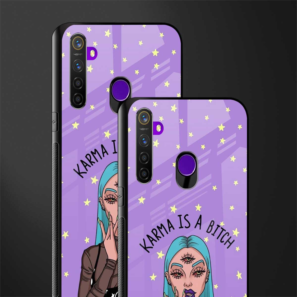 karma is a bitch glass case for realme 5i image-2