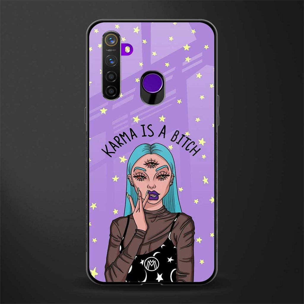 karma is a bitch glass case for realme 5 image