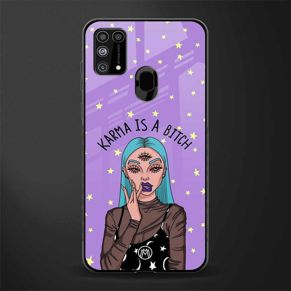 karma is a bitch glass case for samsung galaxy m31 prime edition image