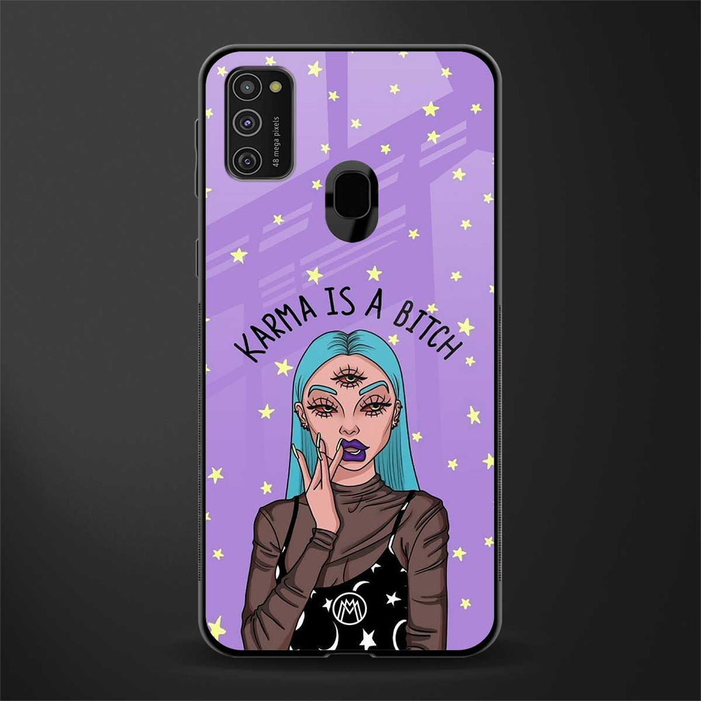 karma is a bitch glass case for samsung galaxy m21 image