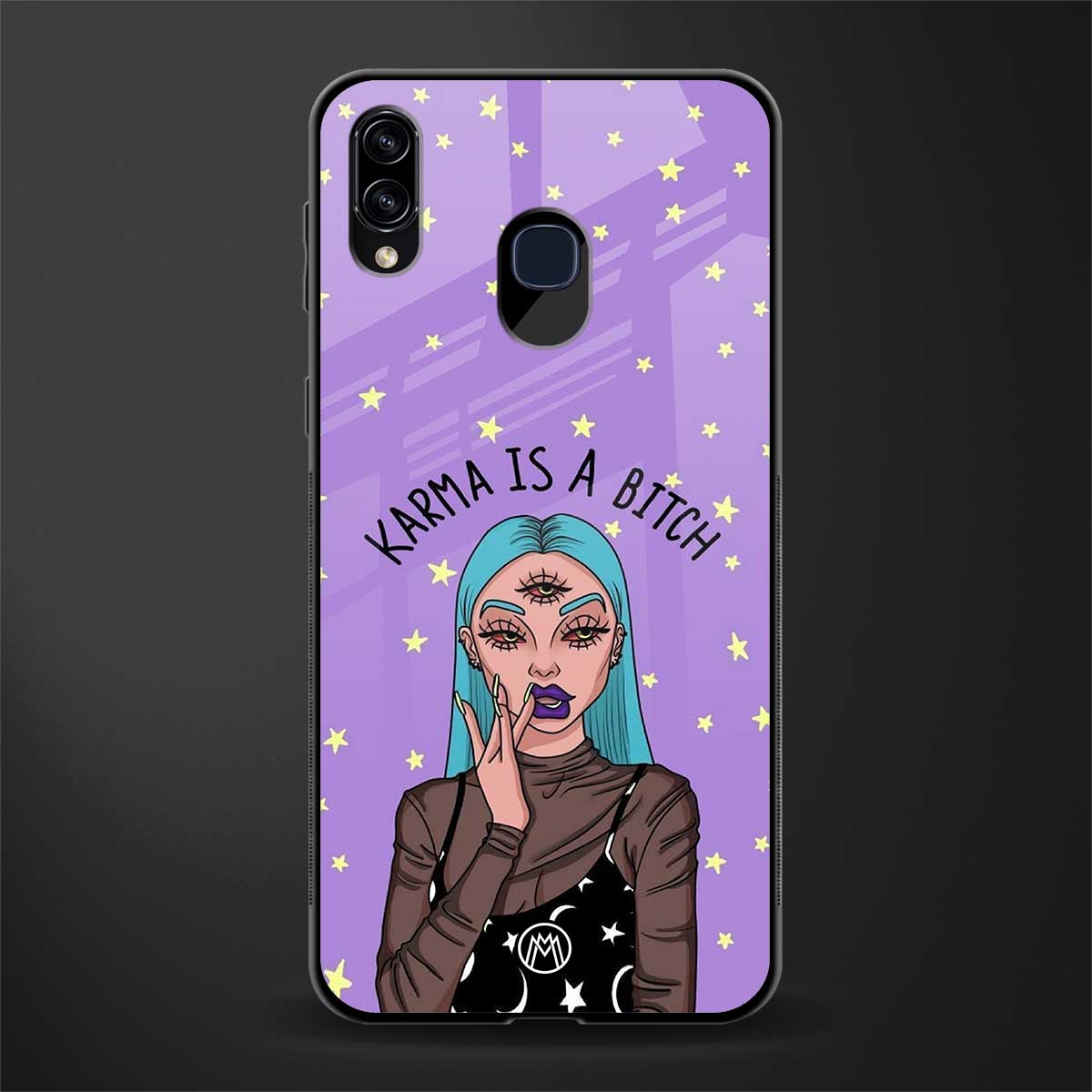 karma is a bitch glass case for samsung galaxy m10s image