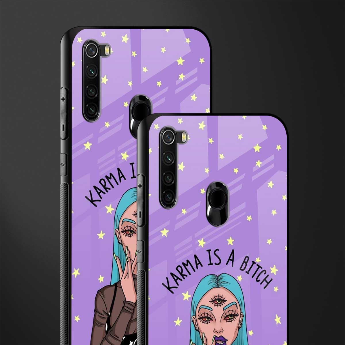 karma is a bitch glass case for redmi note 8 image-2