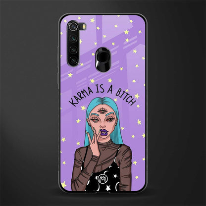 karma is a bitch glass case for redmi note 8 image