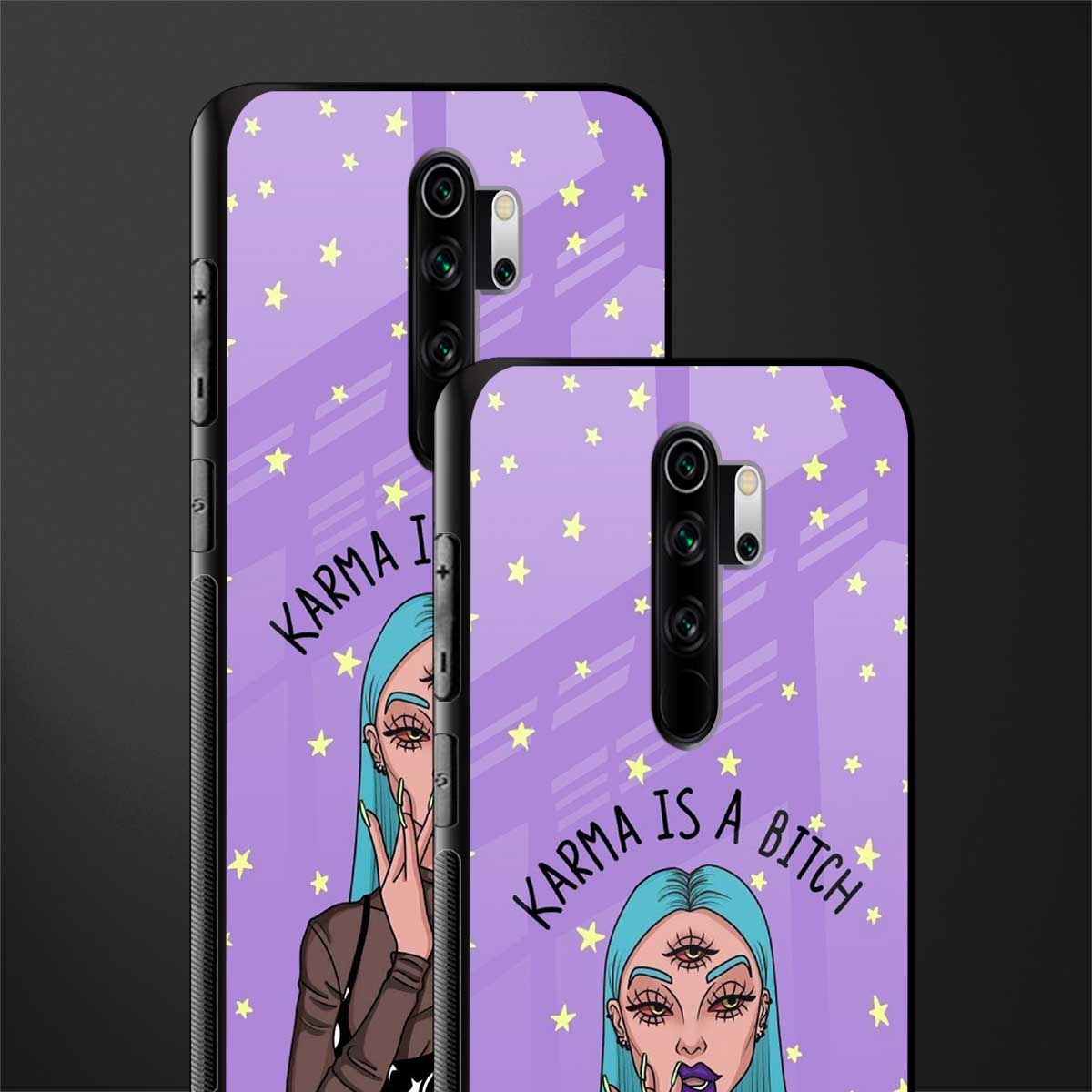 karma is a bitch glass case for redmi note 8 pro image-2