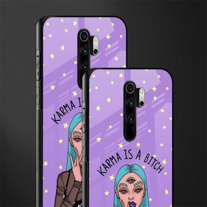 karma is a bitch glass case for redmi note 8 pro image-2