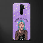 karma is a bitch glass case for redmi note 8 pro image
