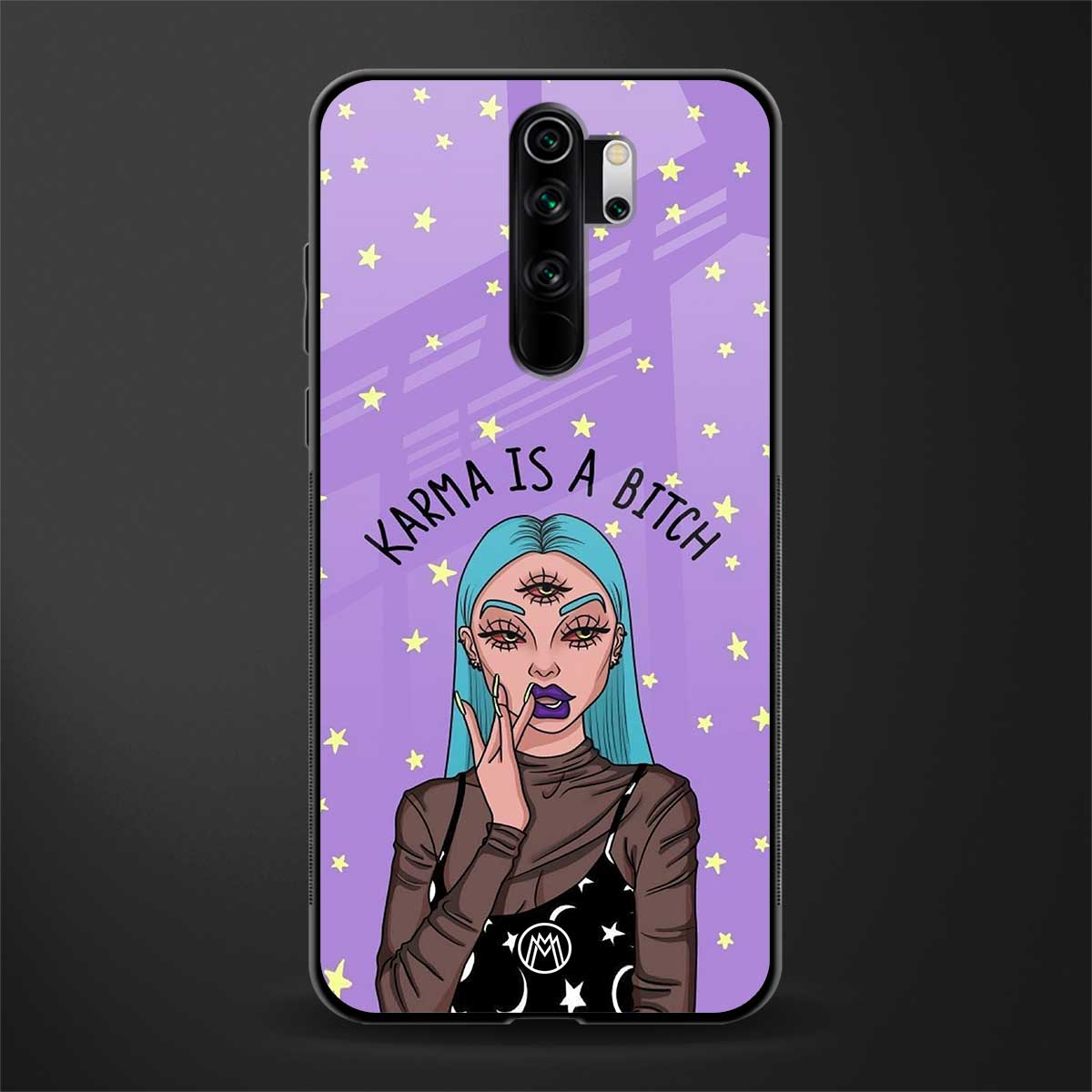 karma is a bitch glass case for redmi note 8 pro image
