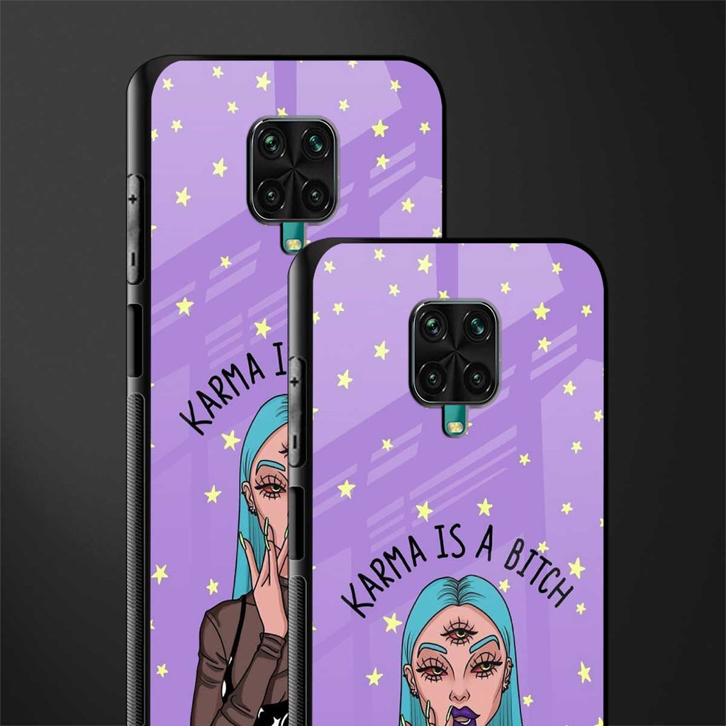 karma is a bitch glass case for redmi note 9 pro max image-2