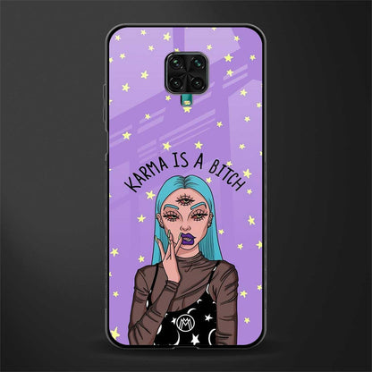 karma is a bitch glass case for redmi note 9 pro max image
