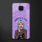 karma is a bitch glass case for redmi note 9 pro image