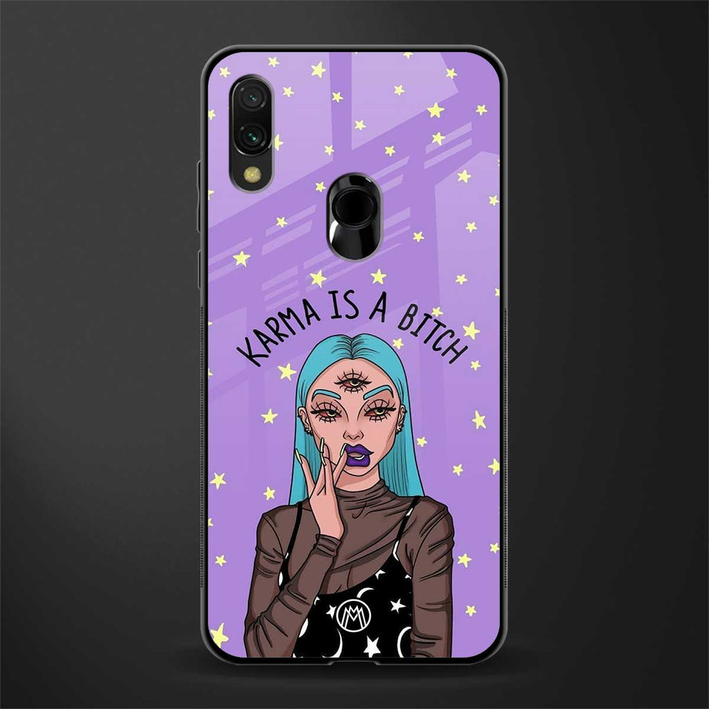 karma is a bitch glass case for redmi y3 image