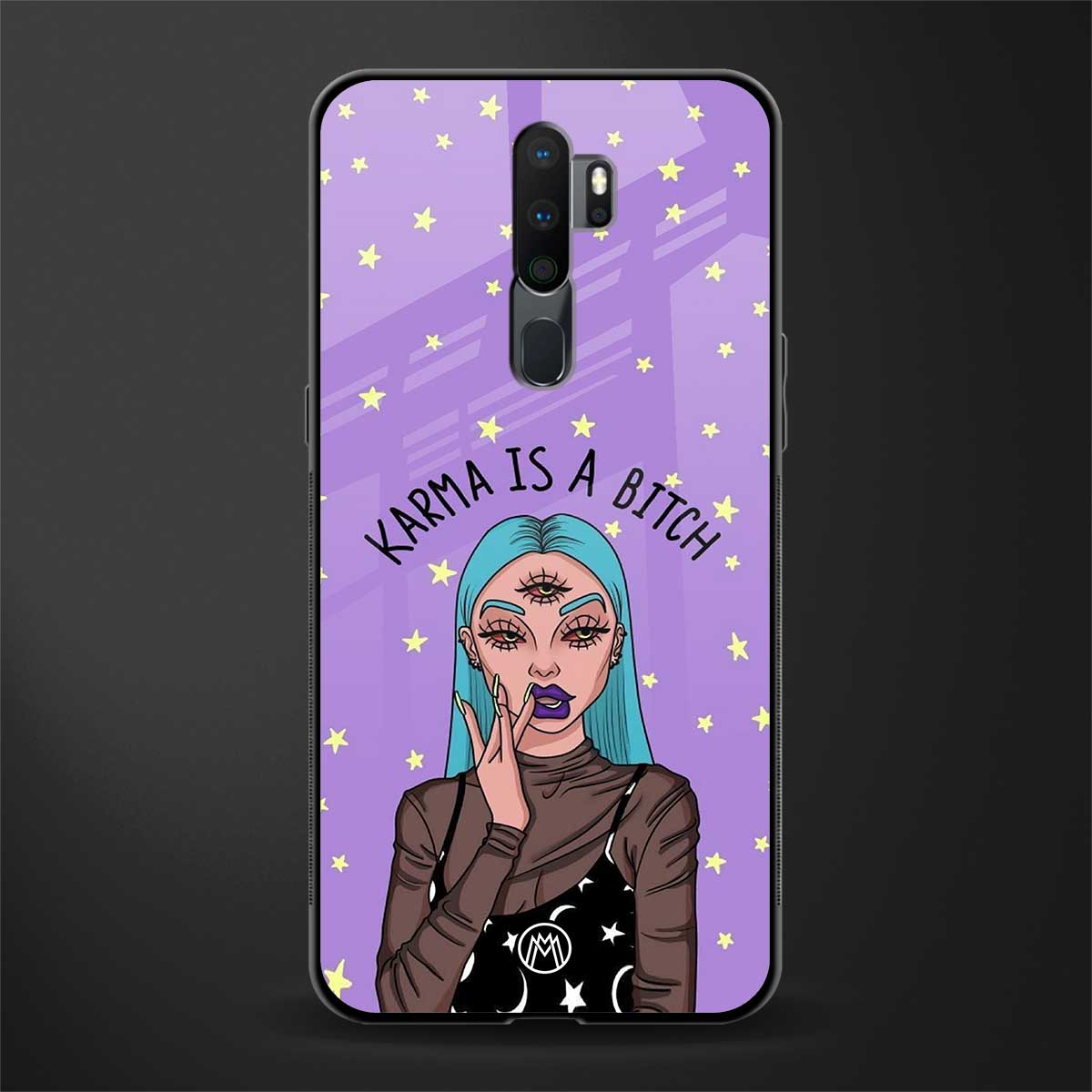 karma is a bitch glass case for oppo a5 2020 image