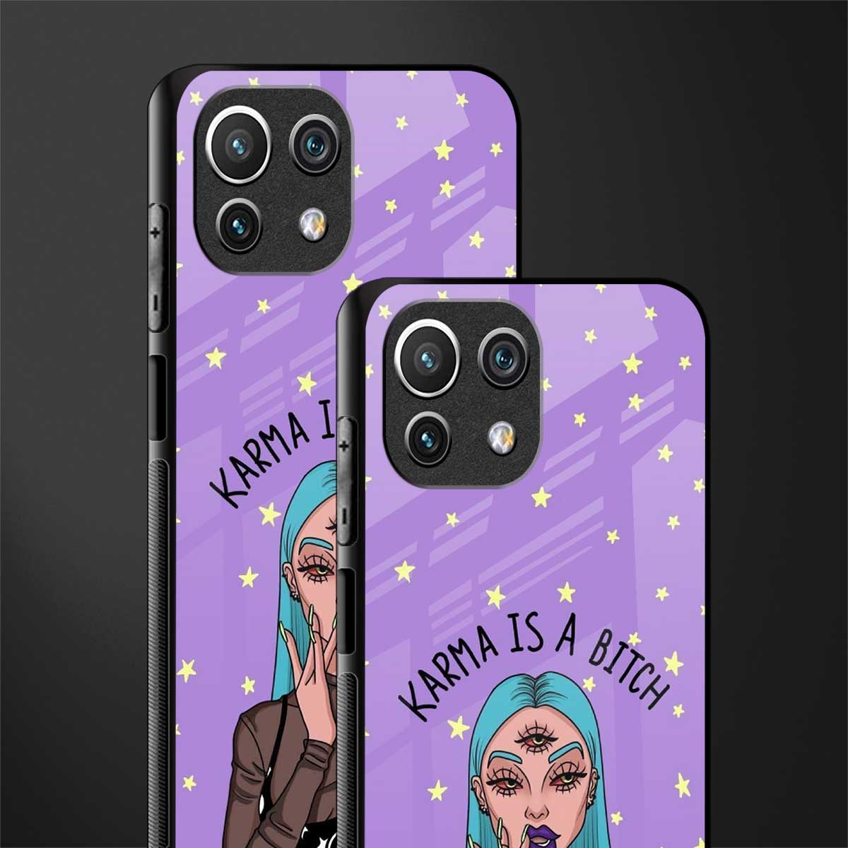 karma is a bitch glass case for mi 11 lite image-2