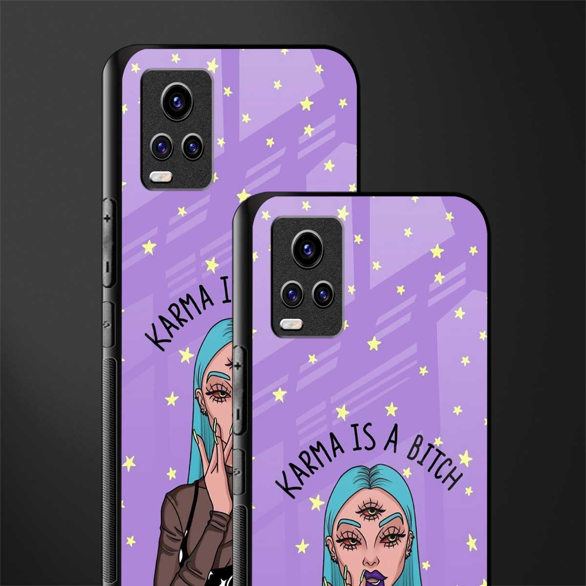 karma is a bitch back phone cover | glass case for vivo y73