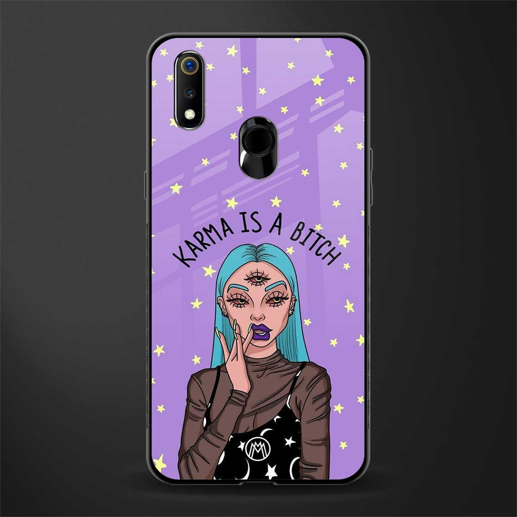karma is a bitch glass case for realme 3 pro image