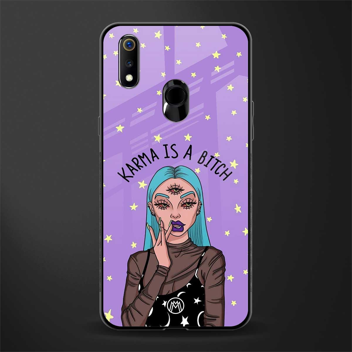 karma is a bitch glass case for realme 3 pro image