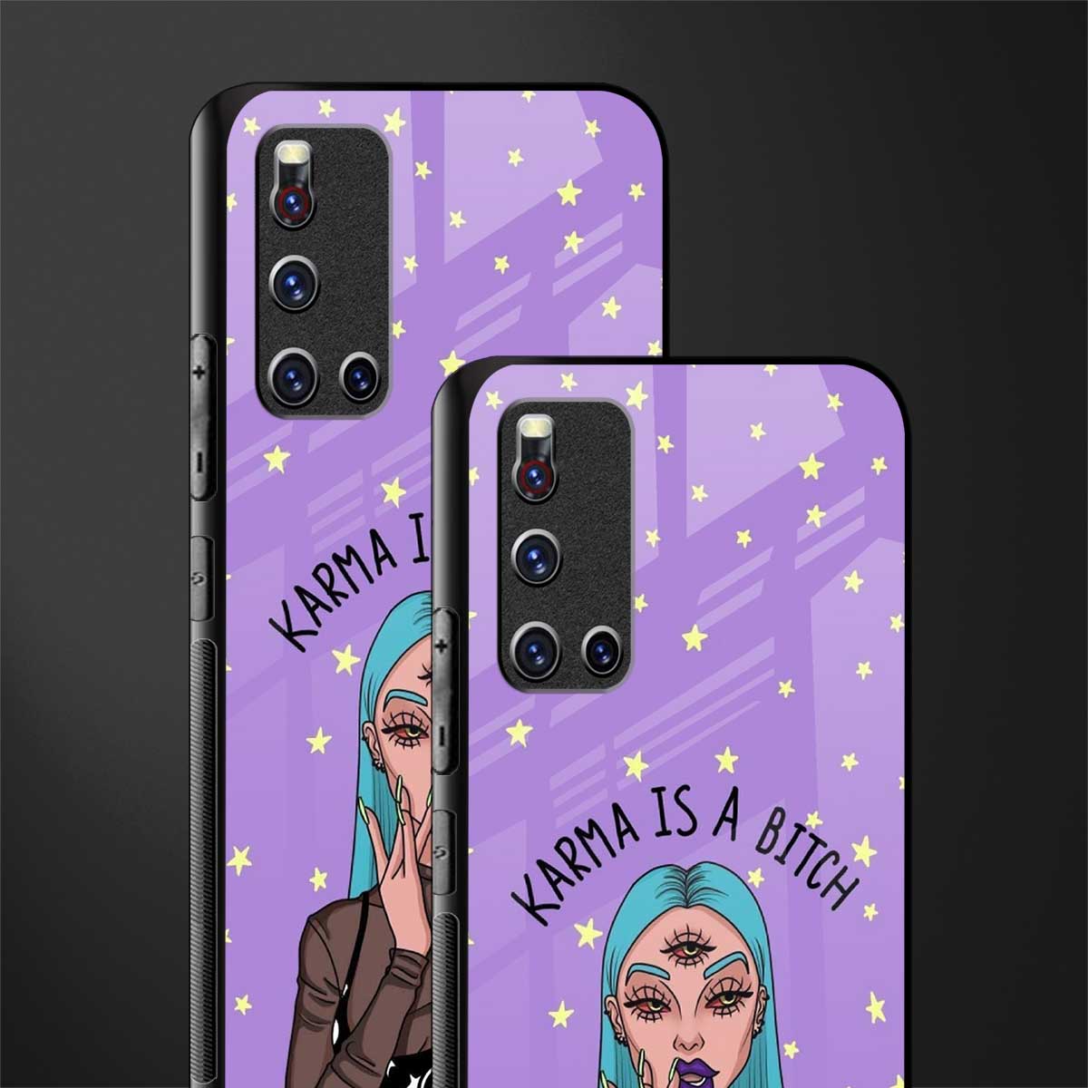 karma is a bitch glass case for vivo v19 image-2
