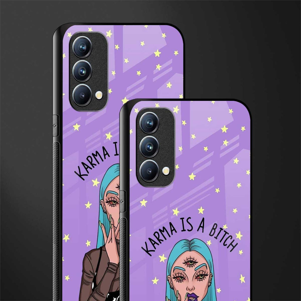 karma is a bitch glass case for oppo f19s image-2