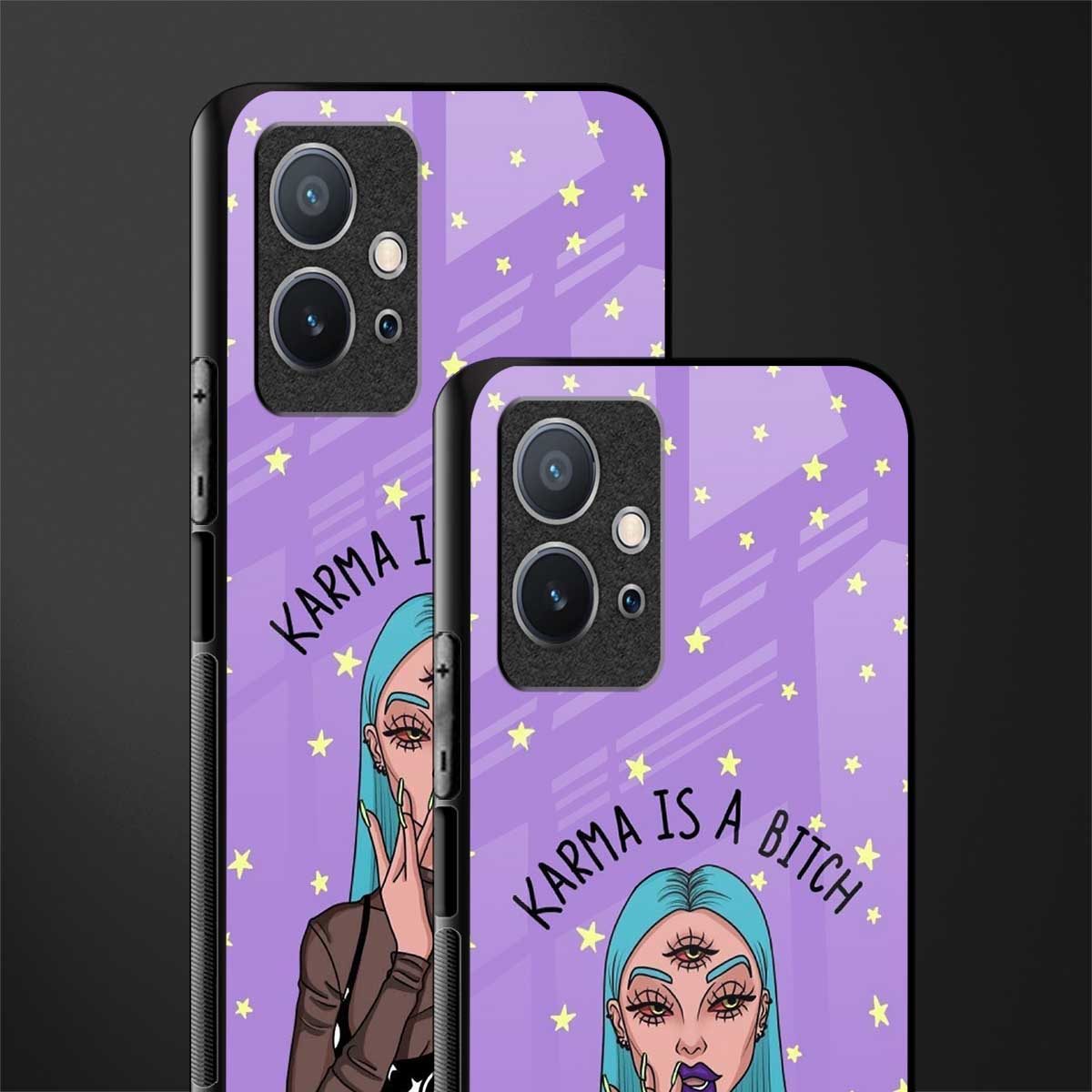 karma is a bitch glass case for vivo y75 5g image-2