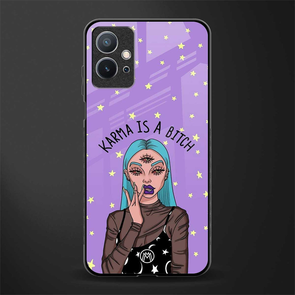 karma is a bitch glass case for vivo y75 5g image