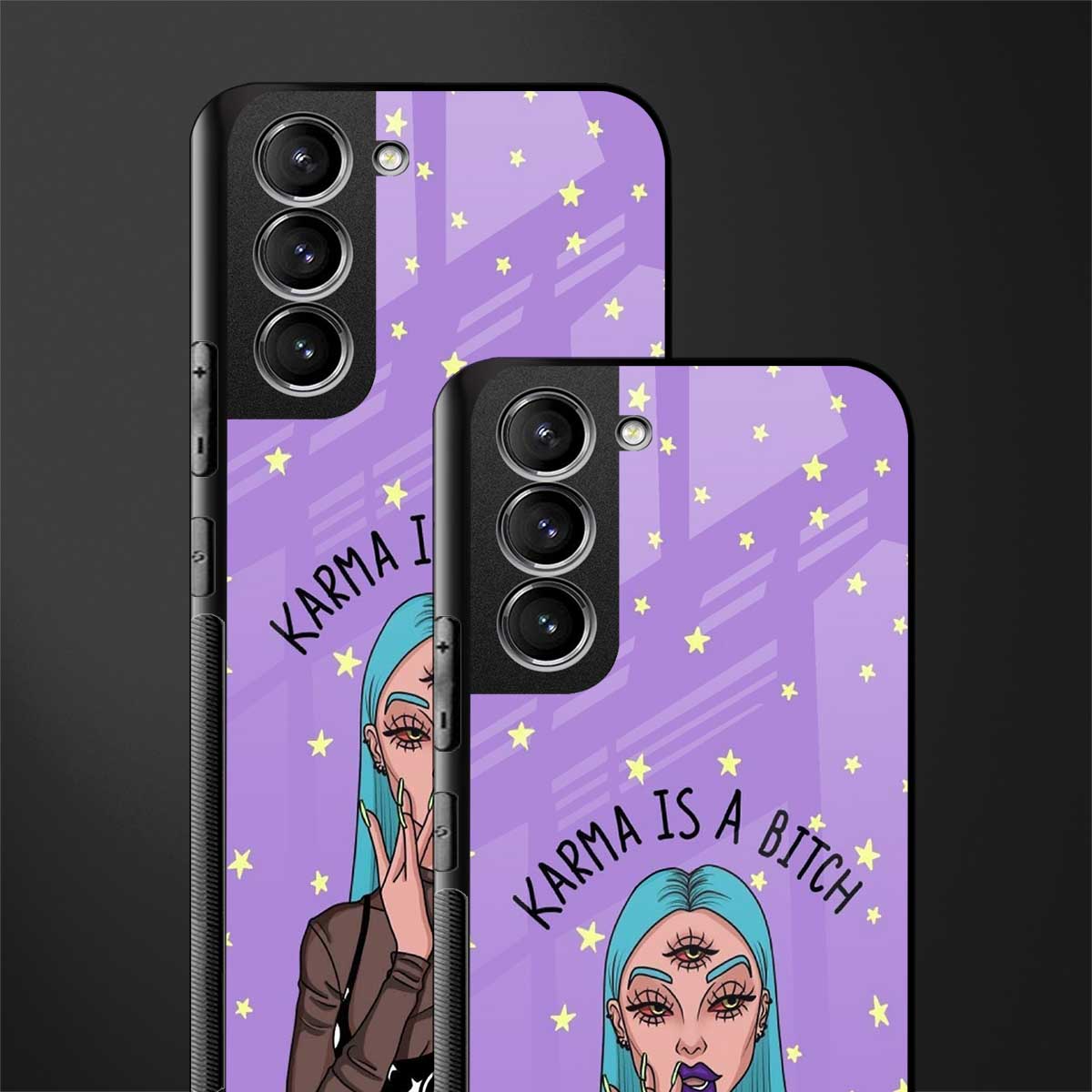 karma is a bitch glass case for samsung galaxy s21 fe 5g image-2