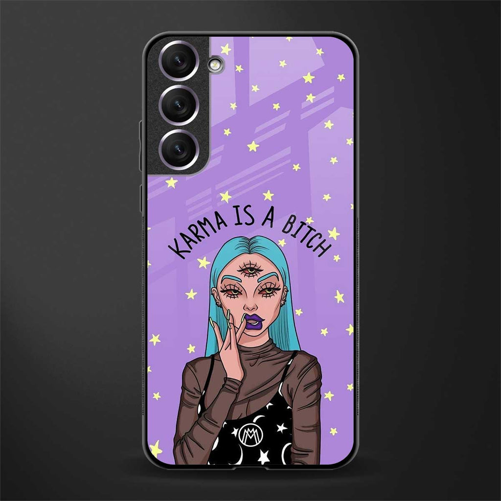 karma is a bitch glass case for samsung galaxy s21 fe 5g image