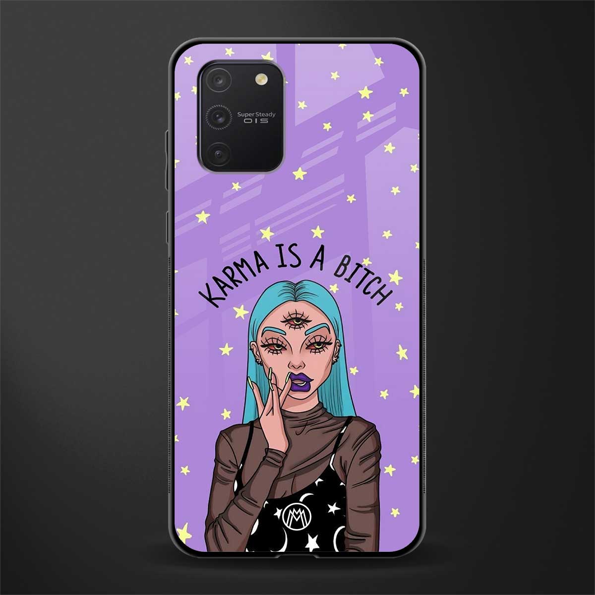 karma is a bitch glass case for samsung galaxy s10 lite image