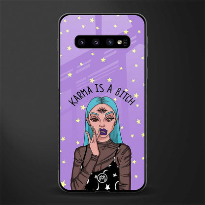 karma is a bitch glass case for samsung galaxy s10 image