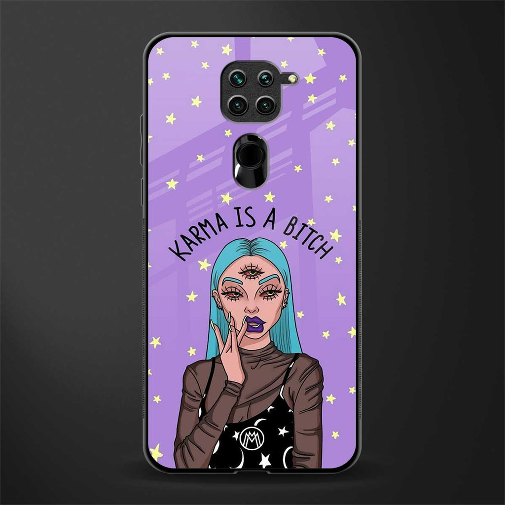 karma is a bitch glass case for redmi note 9 image