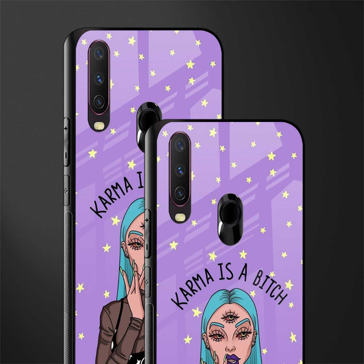 karma is a bitch glass case for vivo y12 image-2