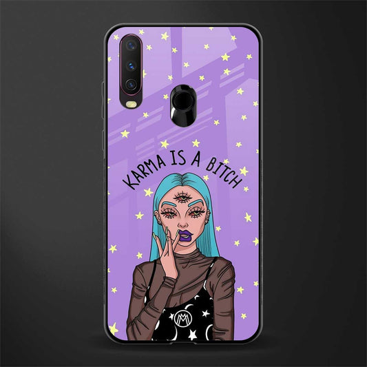 karma is a bitch glass case for vivo y15 image