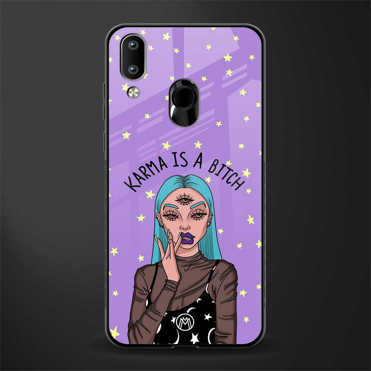 karma is a bitch glass case for vivo y93 image