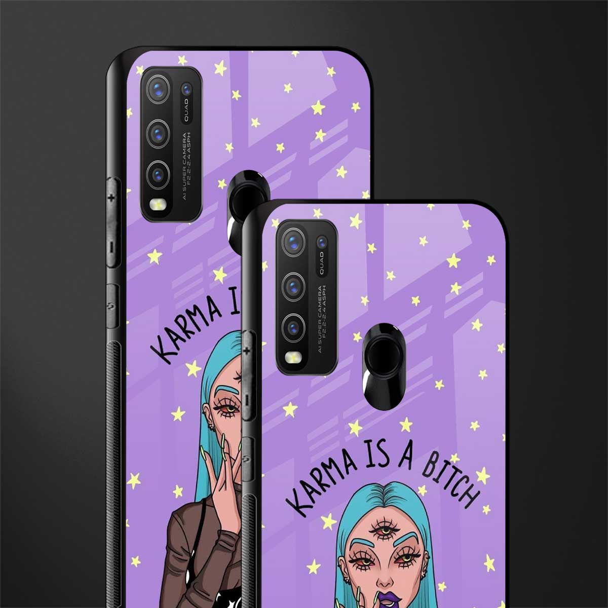 karma is a bitch glass case for vivo y50 image-2