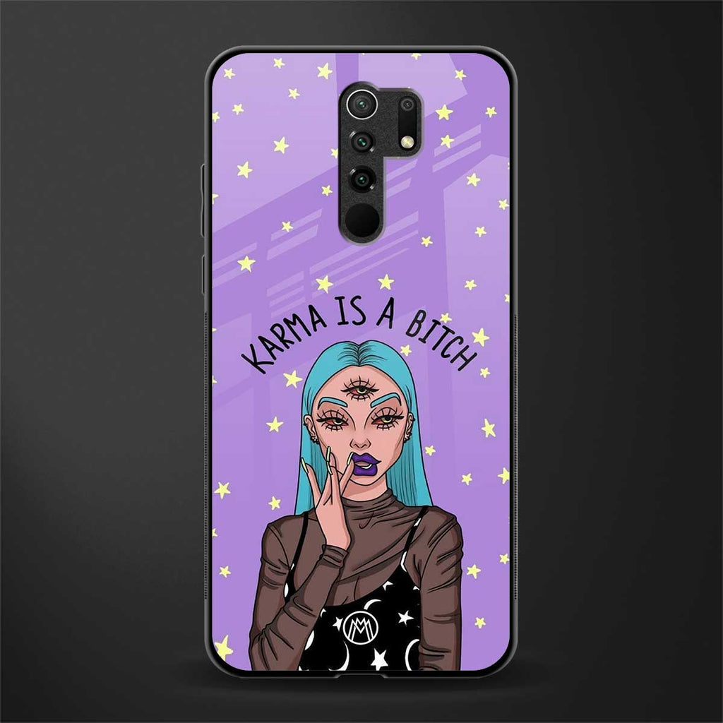 karma is a bitch glass case for redmi 9 prime image