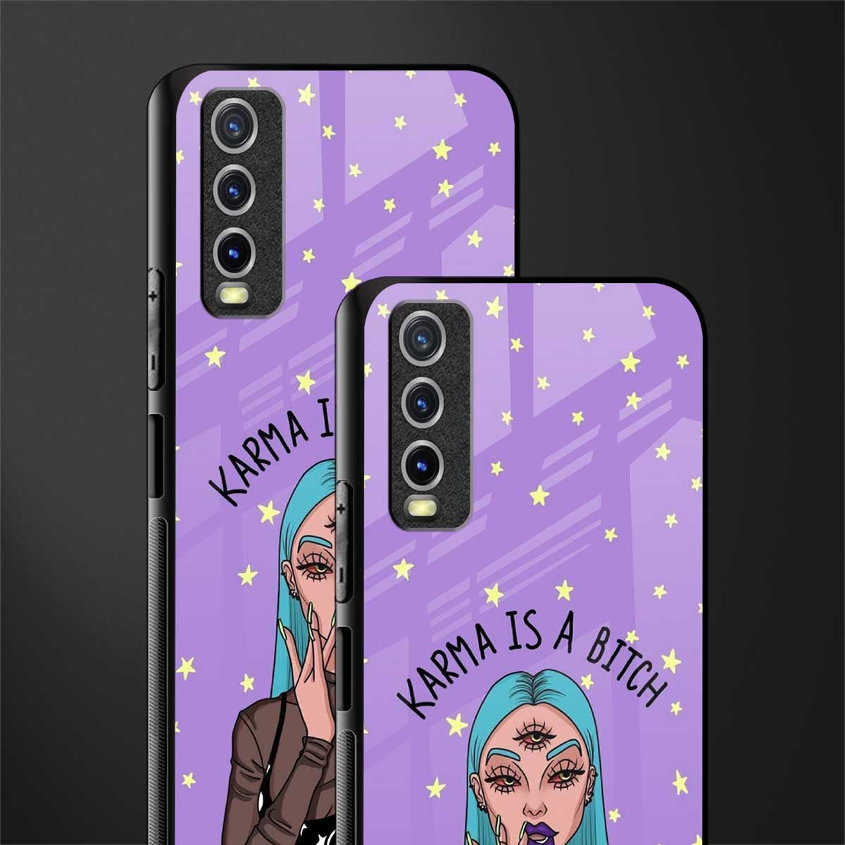 karma is a bitch glass case for vivo y20i vivo y20t image-2
