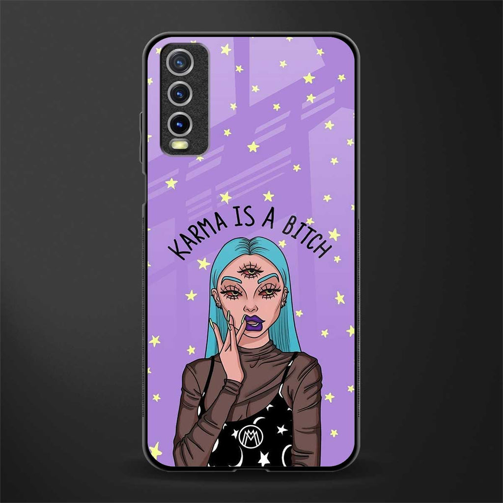 karma is a bitch glass case for vivo y20i vivo y20t image